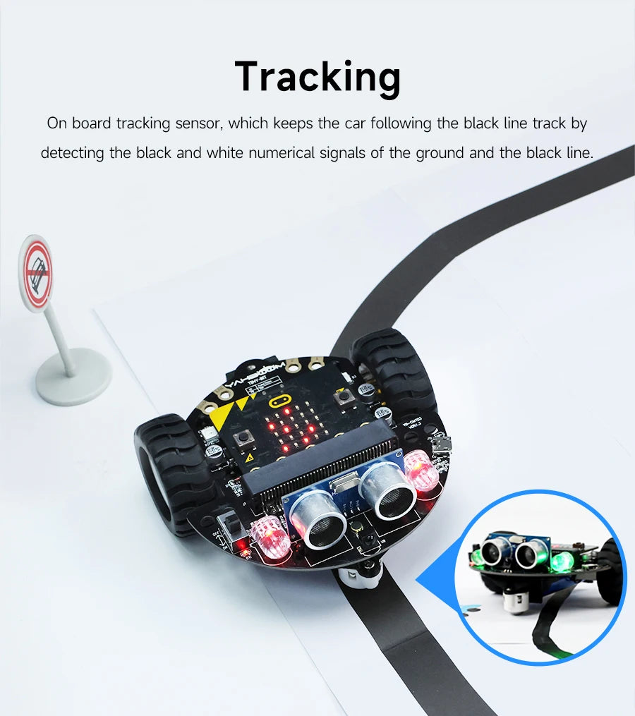 Micro:Bit V2 Smart Mini Robot Car Kit Coding for Kids Science Building Kit Learning Educational STEM Toy DIY Electronic Project