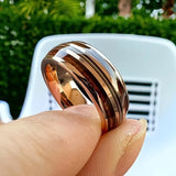 Men's Fashion 8mm Stainless Steel Wedding Engagement Ring,