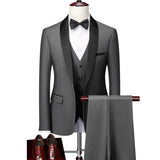 Men Skinny 3 Pieces Set Formal Slim Fit Tuxedo Prom Suit