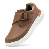 FitVille Men's Leather Shoes Wide Shoes for Swollen Feet Men's Diabetic Walking Shoes for Outdoor Business Walking Shoe