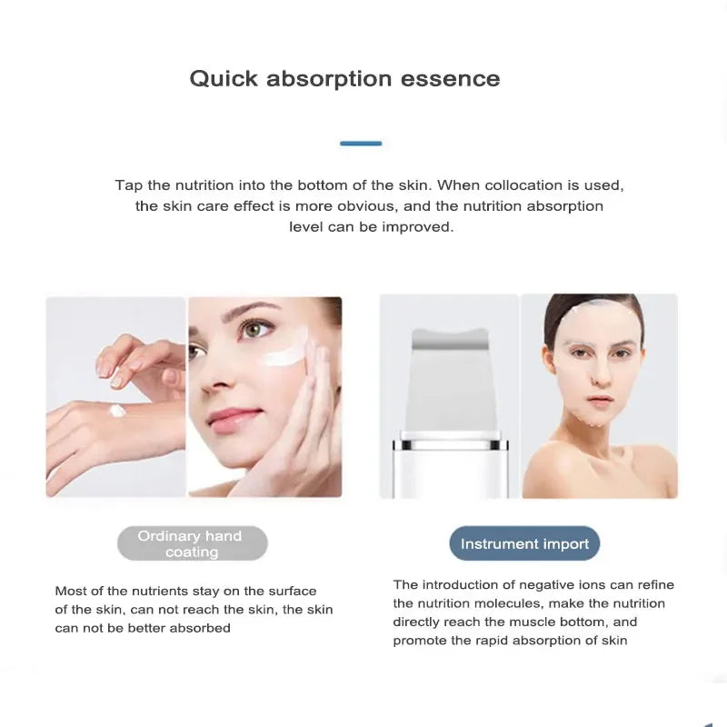 Ultrasonic skin scrubber facial ion cleaning vibrating