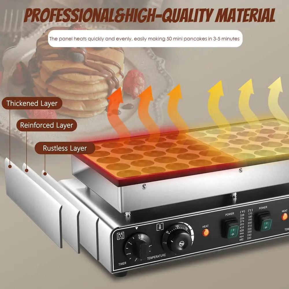 Electric Muffin Maker Timer Stainless Steel Non-Stick Pancakes