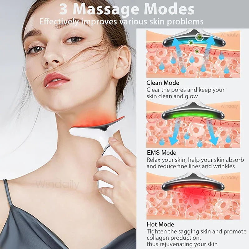 7 Colors LED Neck Face Massager Face Sculpting Tools