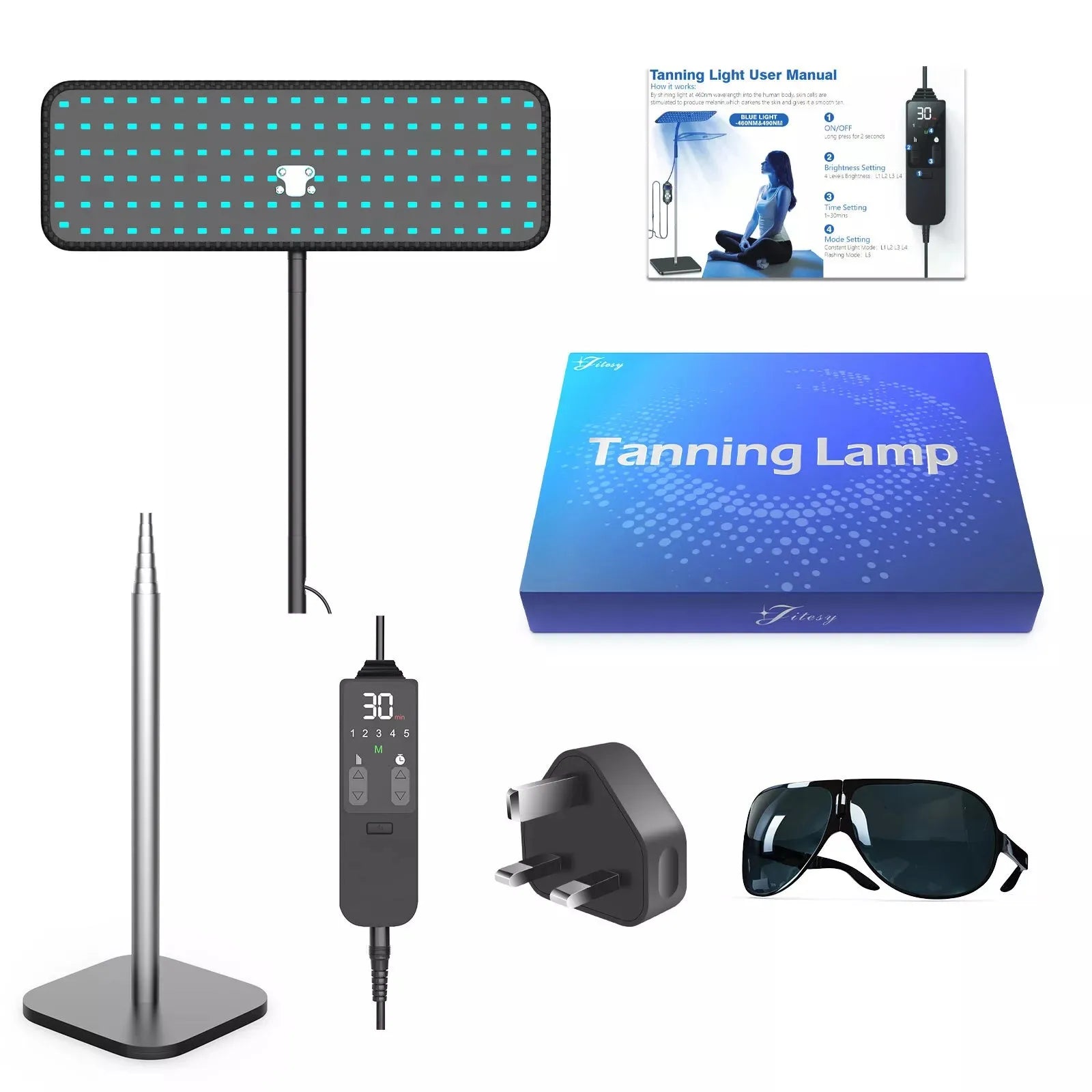 50W Tanning Lamp 460+490nm Wavelength Home Solarium
