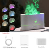 180 ML Aroma Diffuser Perfume Air Humidifier With LED Lighting Flame Lamp Essential Oil Aromatherapy Machine Cool Mist Fogger