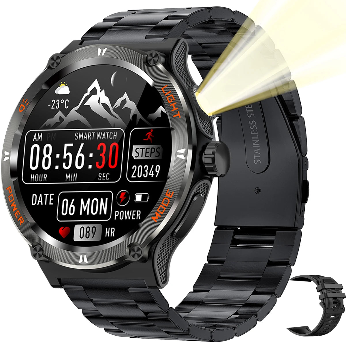 2024 Men's Smart Watch Compass  Sports 3ATM Waterproof Smartwatch Health Monitoring Bluetooth Call  500 Mah Smart Watche