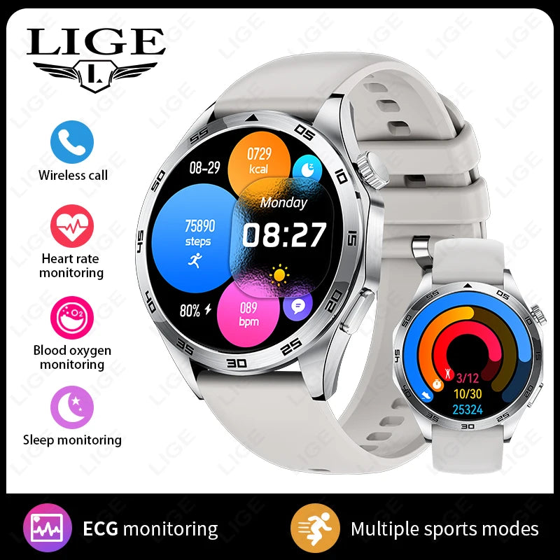 2025 New Smart Watch with ECG Men Blood Pressure Heart Rate Monitoring Sports Watch Bluetooth Call Health Smartwatch for Xiaomi