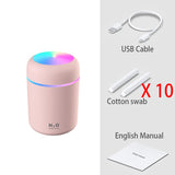 300ml H2O Air Humidifier Portable Mini USB Aroma Diffuser With Cool Mist For Bedroom Home Car Plants Purifier Humificador