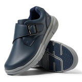 FitVille Men's Leather Shoes Wide Shoes for Swollen Feet Men's Diabetic Walking Shoes for Outdoor Business Walking Shoe