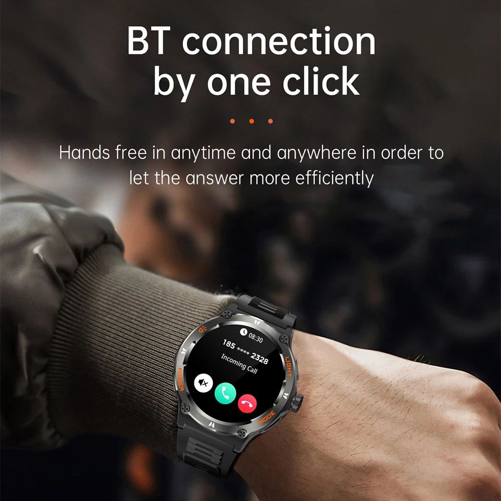 2024 Men's Smart Watch Compass  Sports 3ATM Waterproof Smartwatch Health Monitoring Bluetooth Call  500 Mah Smart Watche