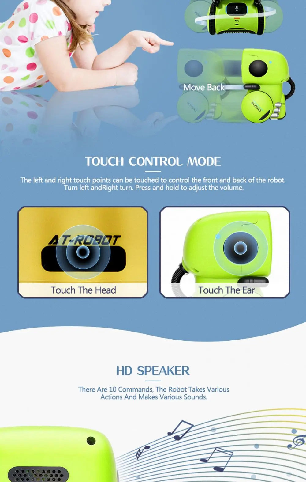 Toy Robot Voice Control Interactive Robot Cute Toy Smart Robot for Kids Dance Voice Command Touch Control Toys birthday Gifts