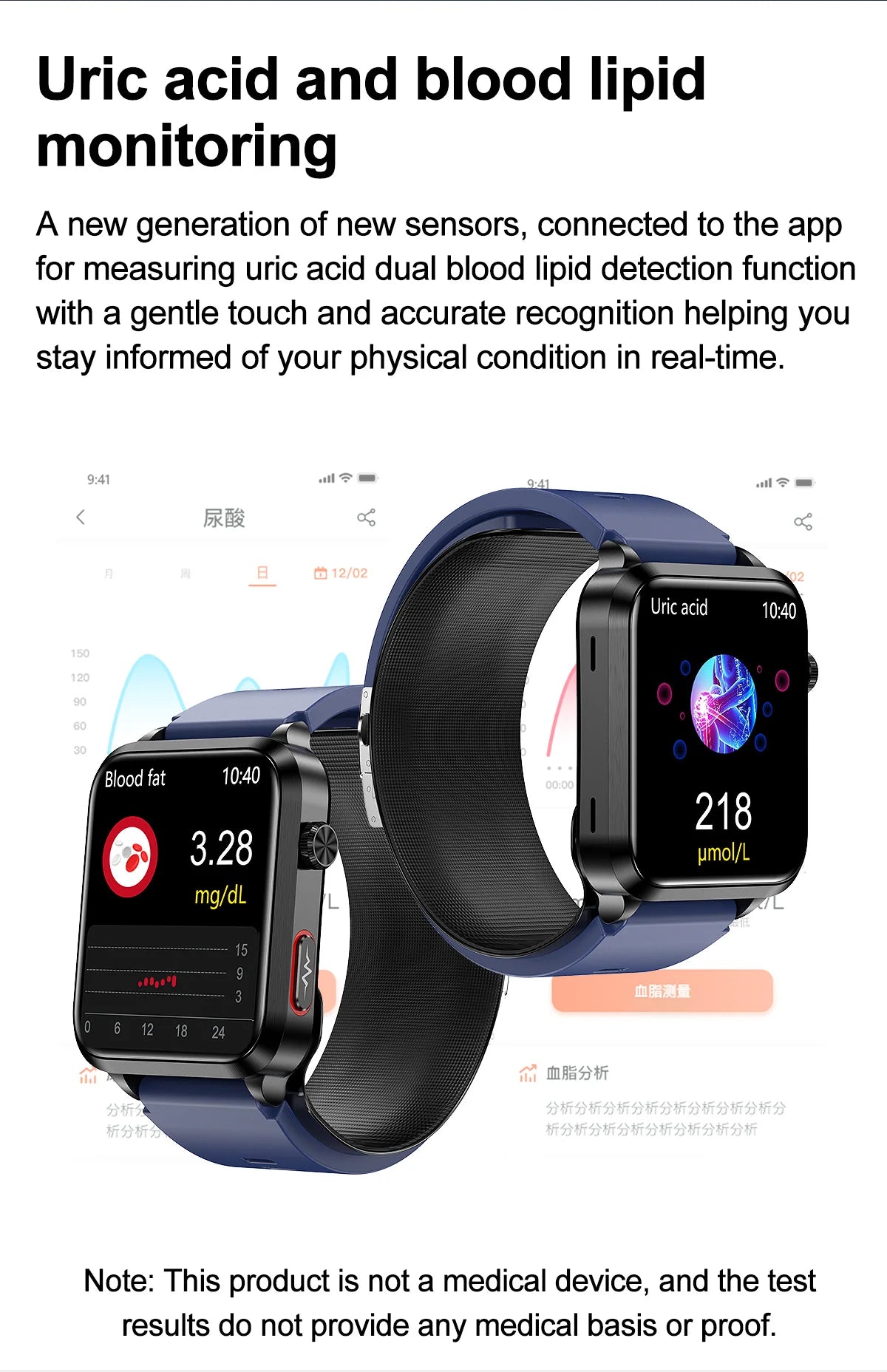 Medical grade smartwatch 2025 Air Pump Bluetooth call health watch True Accurately Blood Pressure Uric Acid Blood Lipids watch