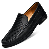 Leather Men Footwear Slip on Office Man Formal Shoes Wedding Party Men Dress Shoes Breath Driving Lazy Loafers Moccasins
