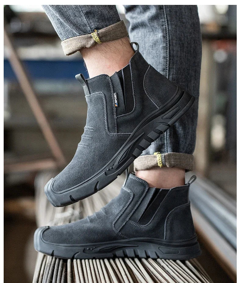 Steel Toe Cap Working Boots Anti-Puncture Work Shoe for ManIndestructible Work Shoes Outdoor Work Shoes Safety Boots for Men