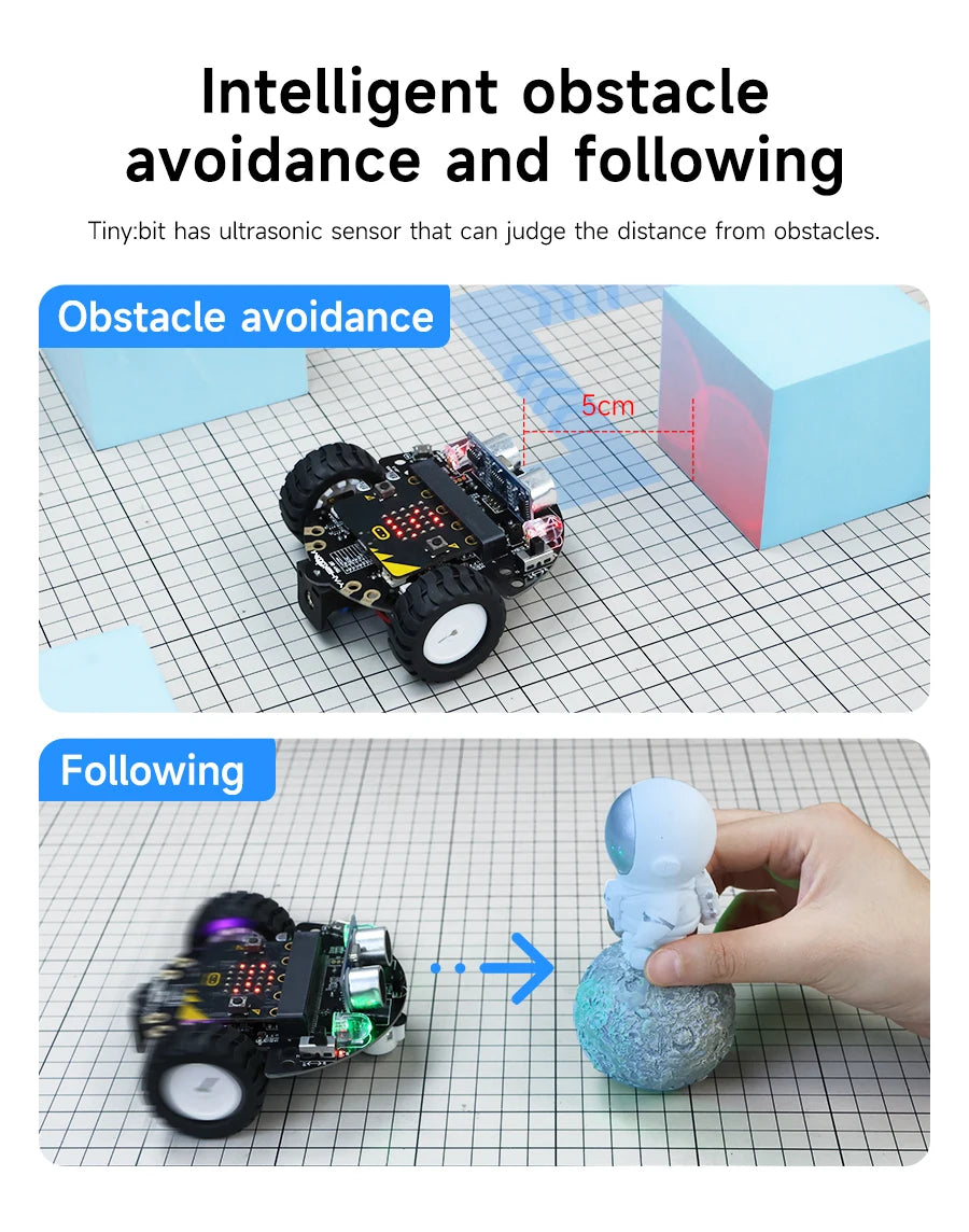 Micro:Bit V2 Smart Mini Robot Car Kit Coding for Kids Science Building Kit Learning Educational STEM Toy DIY Electronic Project
