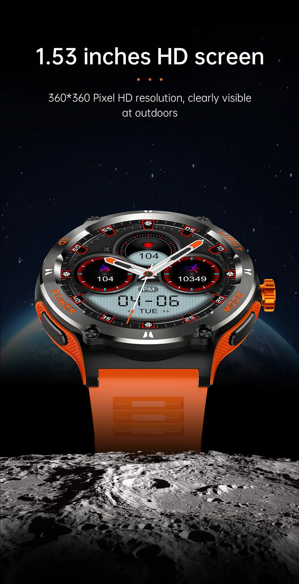 2024 Men's Smart Watch Compass  Sports 3ATM Waterproof Smartwatch Health Monitoring Bluetooth Call  500 Mah Smart Watche