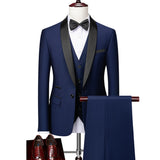 Men Skinny 3 Pieces Set Formal Slim Fit Tuxedo Prom Suit