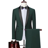 Men Skinny 3 Pieces Set Formal Slim Fit Tuxedo Prom Suit