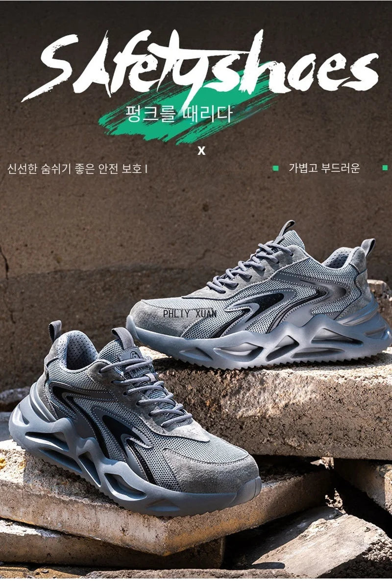 New 2023 Fashion Lightweight Security Protective Safety Wrok Shoes For Men Anti-smashing Sneakers Breathable Male Footwear