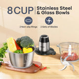 Electric Food Processor with Meat Grinder & Vegetable Chopper