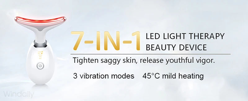 7 Colors LED Neck Face Massager Face Sculpting Tools
