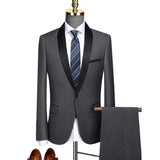 Men Skinny 3 Pieces Set Formal Slim Fit Tuxedo Prom Suit