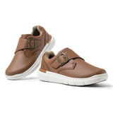 FitVille Men's Leather Shoes Wide Shoes for Swollen Feet Men's Diabetic Walking Shoes for Outdoor Business Walking Shoe