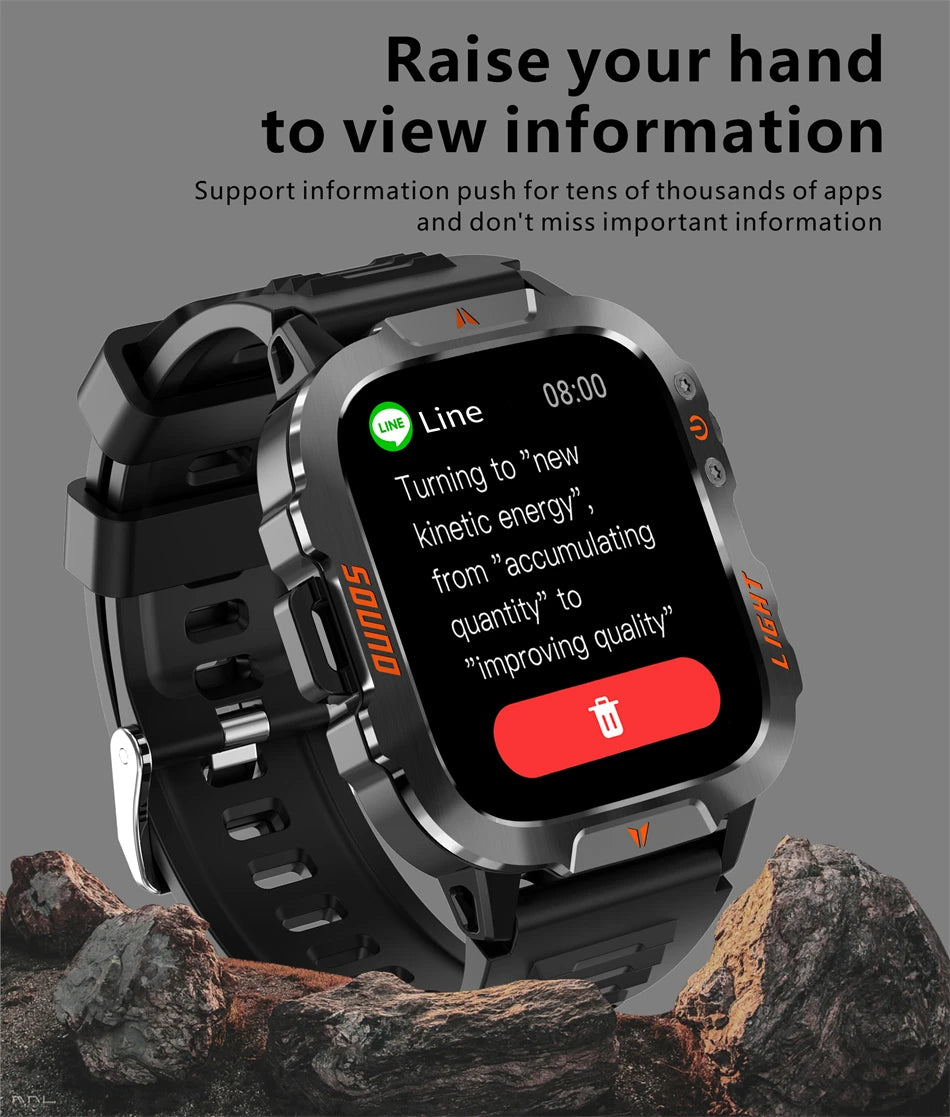 New LIGE Voice Assistant Calling Smartwatch 1.96 inch AMOLED Display Smart Watch 24H Health Monitoring Sports Smartwatch for Men