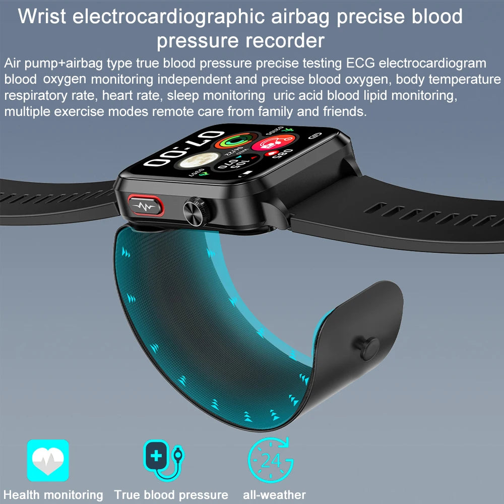 Medical grade smartwatch 2025 Air Pump Bluetooth call health watch True Accurately Blood Pressure Uric Acid Blood Lipids watch