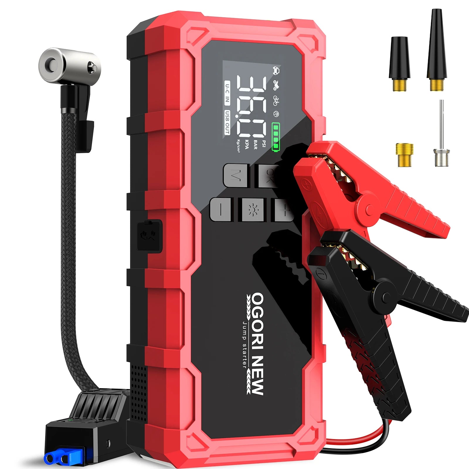 Jump Starter with Air Compressor 150PSI, 7000/8000A Portable