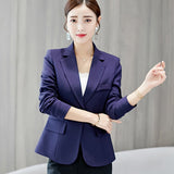 Formal Slim Blazers Lady Office Work Suit Pockets Jackets Coat Female