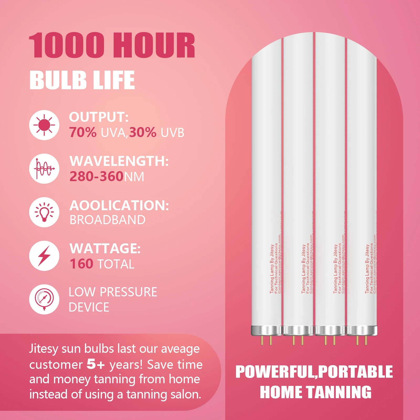 Ultraviolet Tanning lamp For Indoor Adjustable