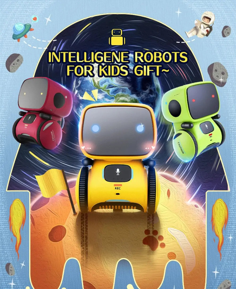 Toy Robot Voice Control Interactive Robot Cute Toy Smart Robot for Kids Dance Voice Command Touch Control Toys birthday Gifts