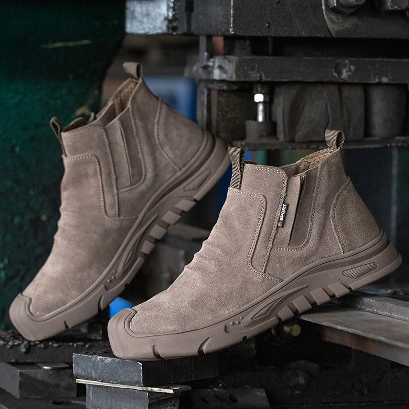 Steel Toe Cap Working Boots Anti-Puncture Work Shoe for ManIndestructible Work Shoes Outdoor Work Shoes Safety Boots for Men