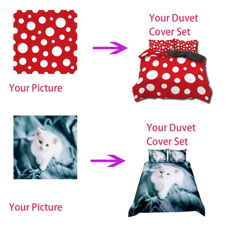 Red Rose Duvet Cover Set King Size, Red and White Comforter Cover