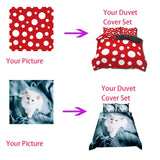 Red Rose Duvet Cover Set King Size, Red and White Comforter Cover