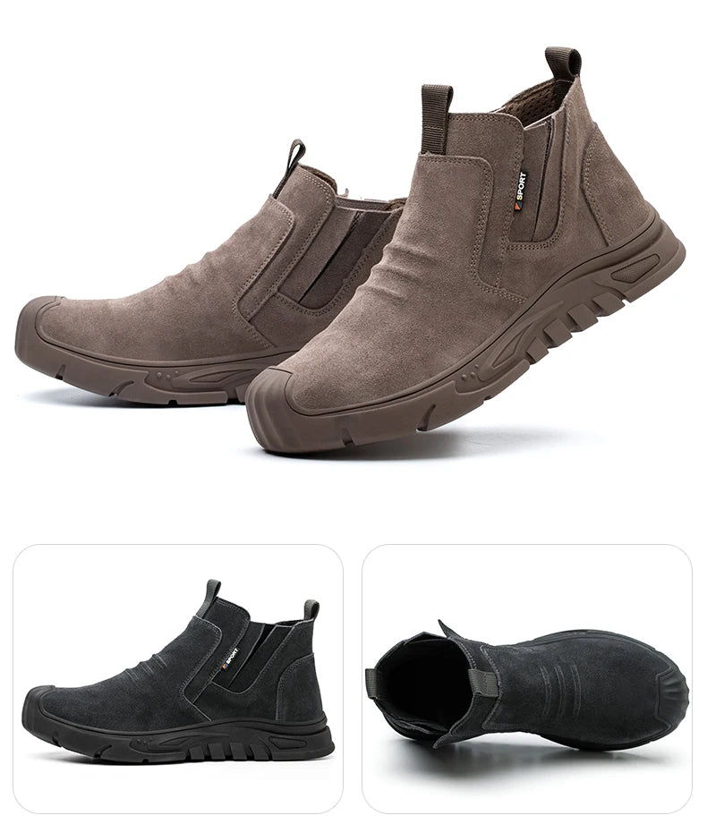 Steel Toe Cap Working Boots Anti-Puncture Work Shoe for ManIndestructible Work Shoes Outdoor Work Shoes Safety Boots for Men