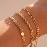 SUNIBI Classic Snake Chain Bracelets for Women Trend Gold Plated