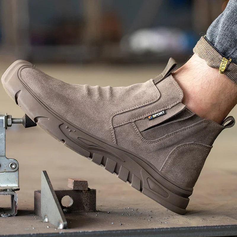 Steel Toe Cap Working Boots Anti-Puncture Work Shoe for ManIndestructible Work Shoes Outdoor Work Shoes Safety Boots for Men