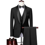 Men Skinny 3 Pieces Set Formal Slim Fit Tuxedo Prom Suit