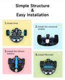 Micro:Bit V2 Smart Mini Robot Car Kit Coding for Kids Science Building Kit Learning Educational STEM Toy DIY Electronic Project