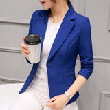 Formal Slim Blazers Lady Office Work Suit Pockets Jackets Coat Female