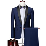 Men Skinny 3 Pieces Set Formal Slim Fit Tuxedo Prom Suit