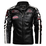 Men Motorcycle Jacket Logo Embroidery Bomber Jacket Slim Fit Coat Biker