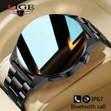 LIGE New Bluetooth Call Smart Watch Men Full Touch Sport Fitness Watches